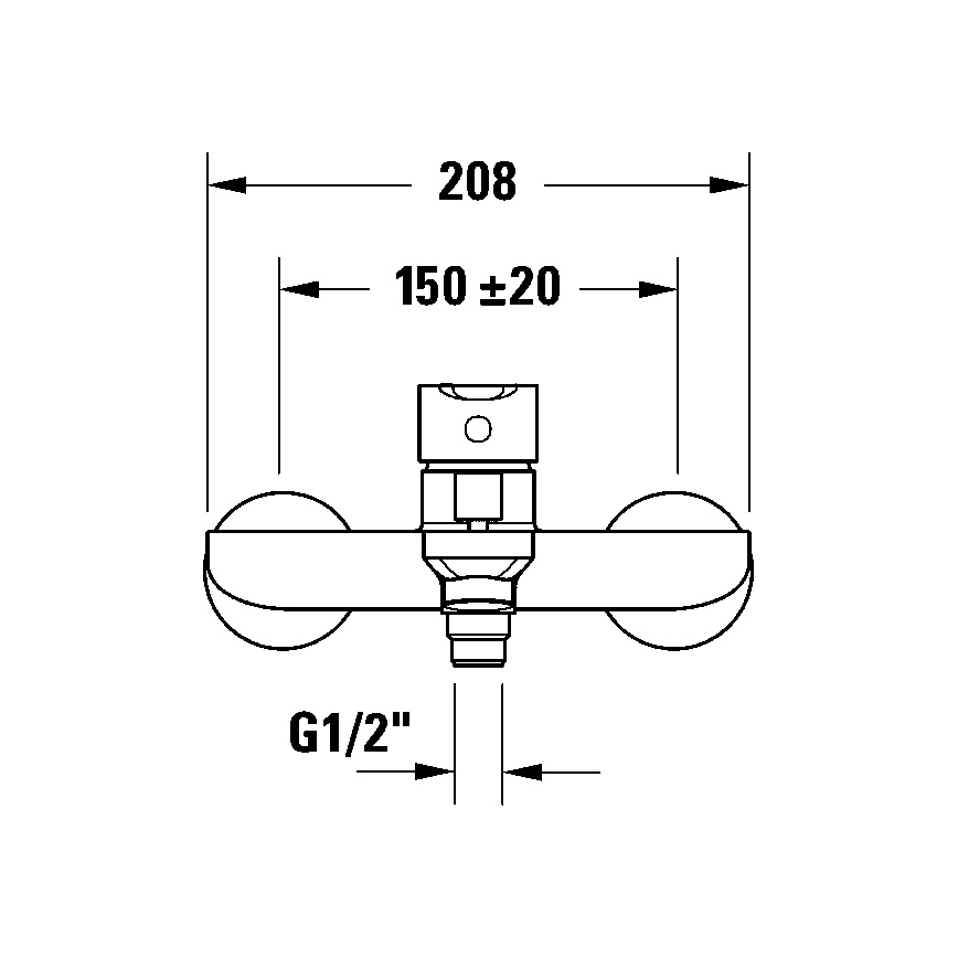 Duravit DC5230001010 - D-CODE badkarsblandare i blank krom