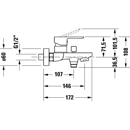 Duravit DC5230001046 - D-CODE badkarsblandare matt svart