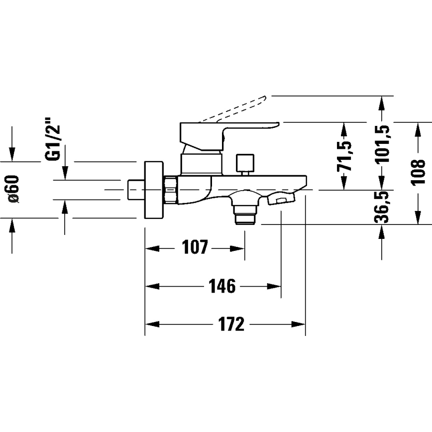 Duravit DC5230001046 - D-CODE badkarsblandare matt svart