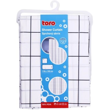 Dusch gardin TORO EASY 178x199 cm vit/svart