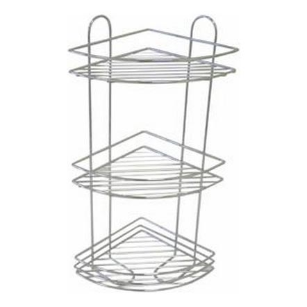Duschhylla för vägg med tre nivåer 31x58 cm skinande krom