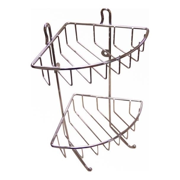 Duschhylla för vägg med två nivåer 22,5x30 cm skinande krom