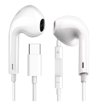 Earphones med en microphone USB-C vit