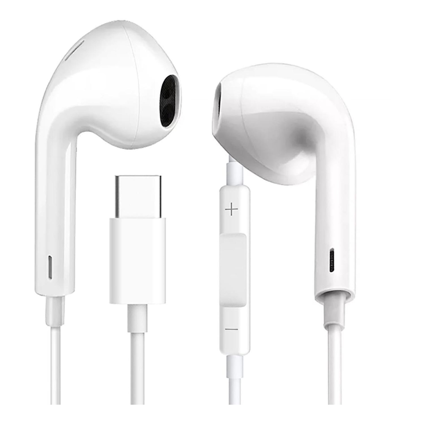 Earphones med en microphone USB-C vit