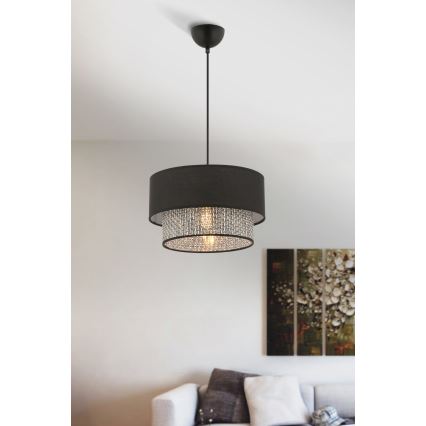 ECHO Hängande lampa 1xE27/60W/230V svart/grå