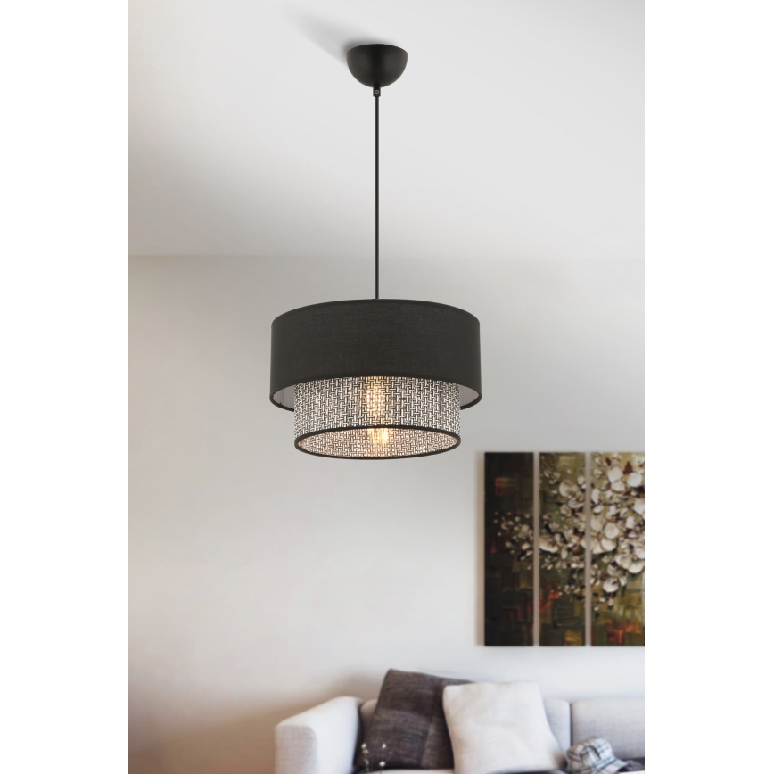 ECHO Hängande lampa 1xE27/60W/230V svart/grå