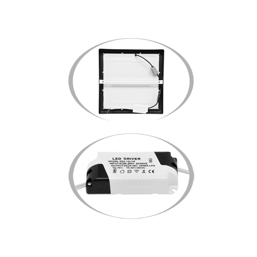 LED taklampa RAFA LED/12W/230V 3000/4000/6000K 17x17 cm svart