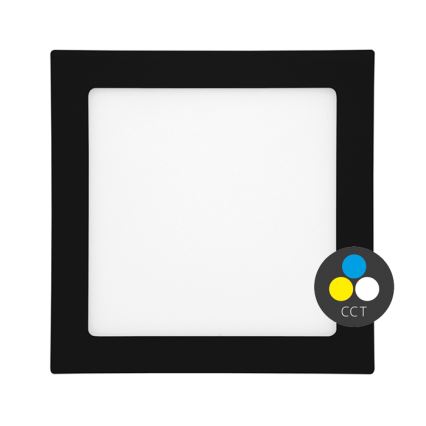 Infälld LED badrumsbelysning RAFA LED/12W/230V 3000/4000/6000K 17x17 cm IP44 svart