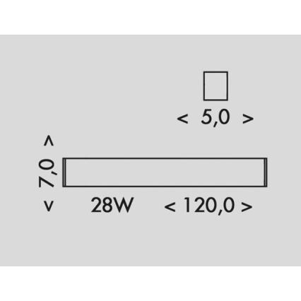 LED taklampa DONAR LED/28W/230V 4000K 120 cm svart