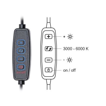 LED Dimbar bordslampa PRIM LED/10W/230V 3000-6000K vit