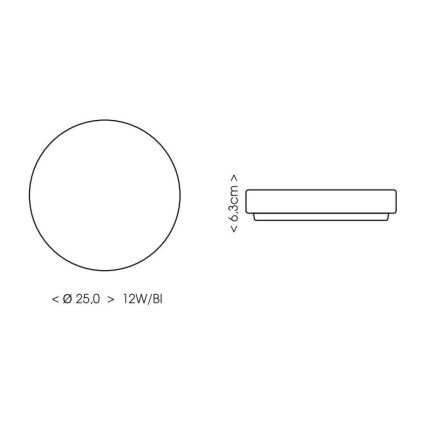 LED taklampa för badrum LIRA LED/12W/230V 4000K diameter 25 cm IP44 vit