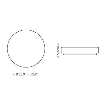 LED taklampa för badrum LIRA LED/12W/230V 4000K diameter 25 cm IP44 svart