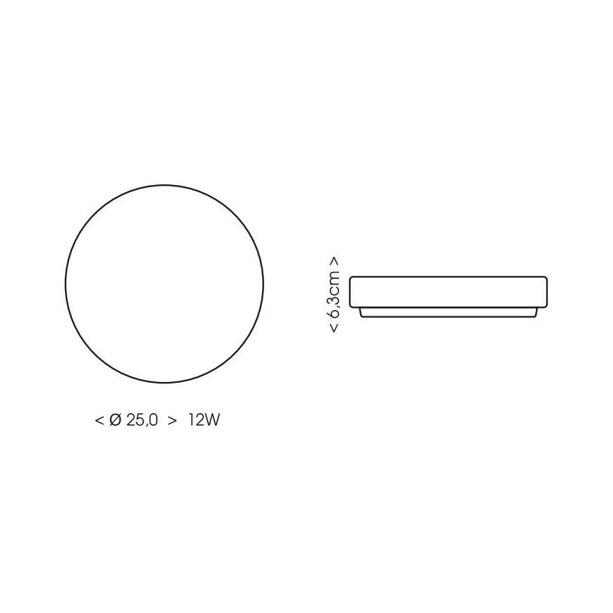 LED taklampa för badrum LIRA LED/12W/230V 4000K diameter 25 cm IP44 svart