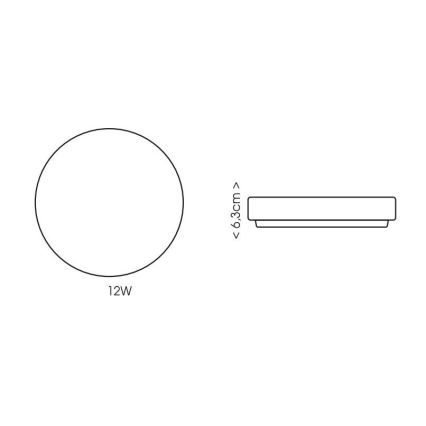 LED taklampa för badrum LIRA LED/12W/230V 4000K diameter 24 cm IP44