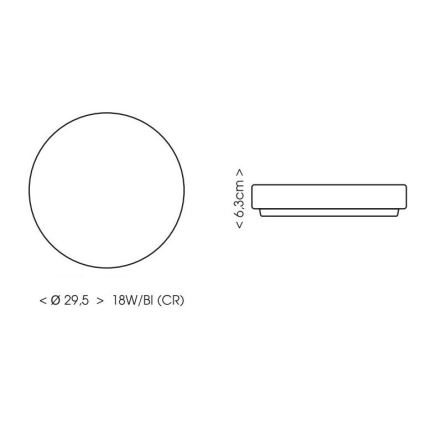 LED taklampa för badrum LIRA LED/18W/230V 4000K diameter 29,5 cm IP44 vit