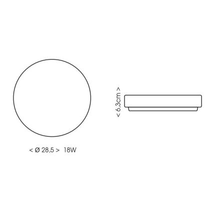 LED taklampa för badrum LIRA LED/18W/230V 4000K diameter 28,5 cm IP44