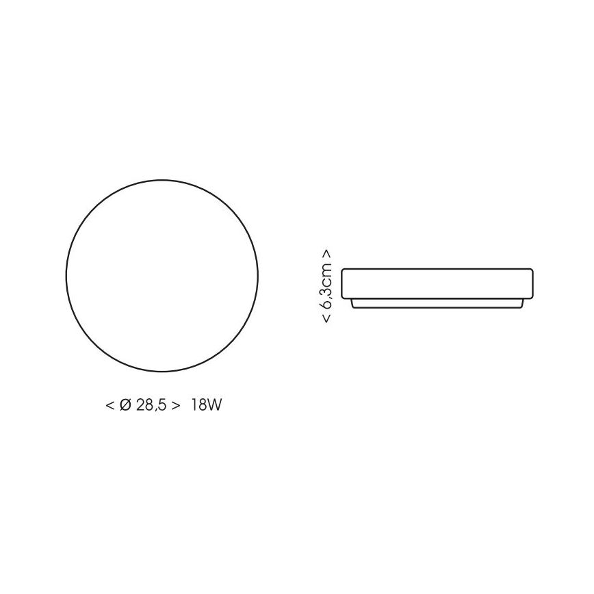 LED taklampa för badrum LIRA LED/18W/230V 4000K diameter 28,5 cm IP44
