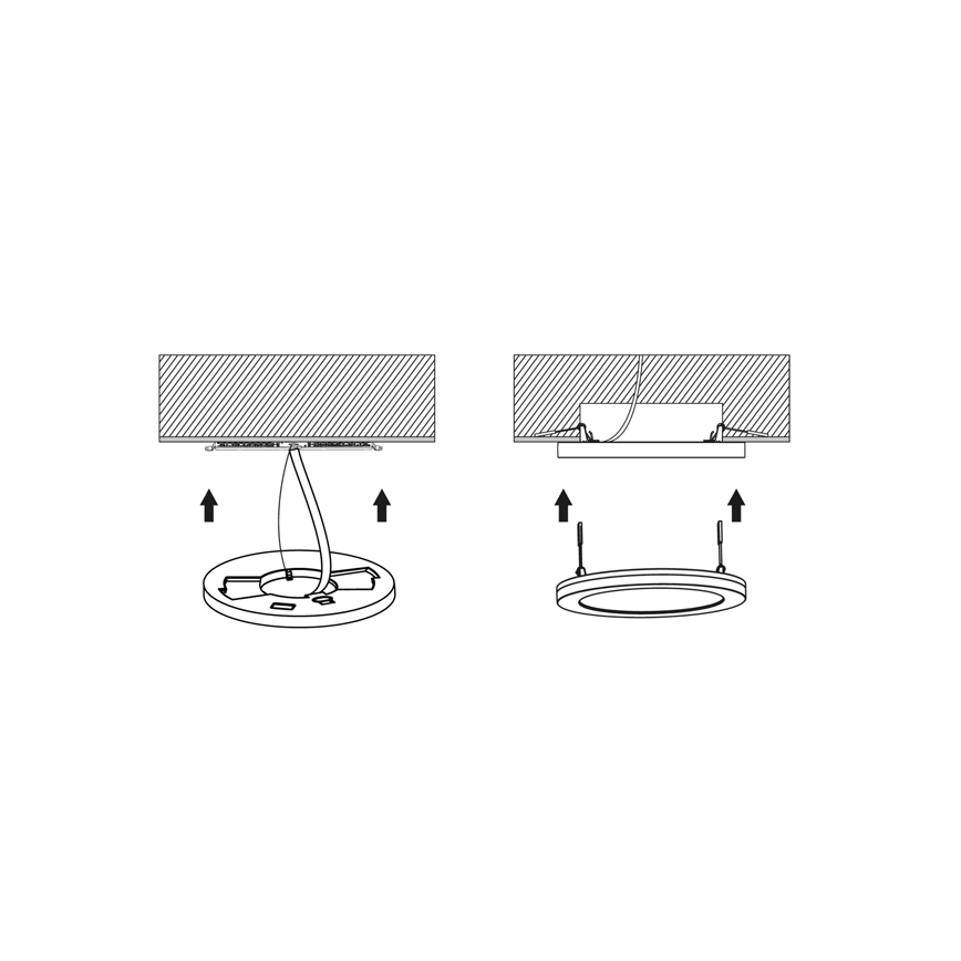LED Dimbar infälld belysning med sensor LEXA LED/12/18/24W/230V 3000/4000/6000K diameter 30 cm svart