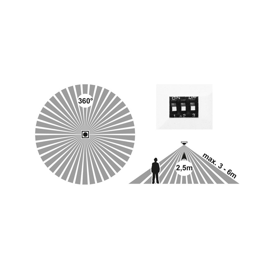 LED Dimbar infälld belysning med sensor LEXA LED/12/18/24W/230V 3000/4000/6000K diameter 30 cm svart