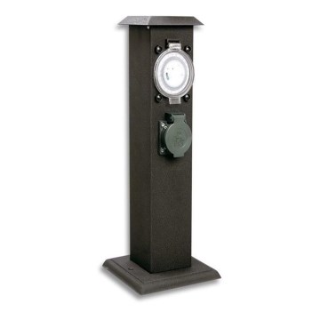 Ecolite XSMM-202 FT - Utomhusuttagskolonn med timer 2Z IP44