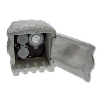 Ecolite XSTA-222GT - Utomhus Uttag pollare belysning med en timer 2Z IP44