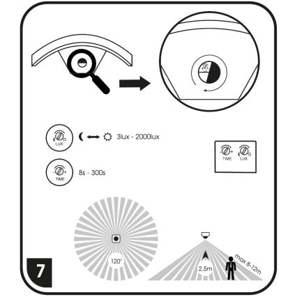Ecolite Z1107/PIR-SED - LED Utomhusbelysning med sensor STYL LED/8W/230V IP44