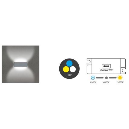 LED vägglampa för utomhusbruk BRICK 2xLED/6W/230V 3000/4000/6500K IP65 vit