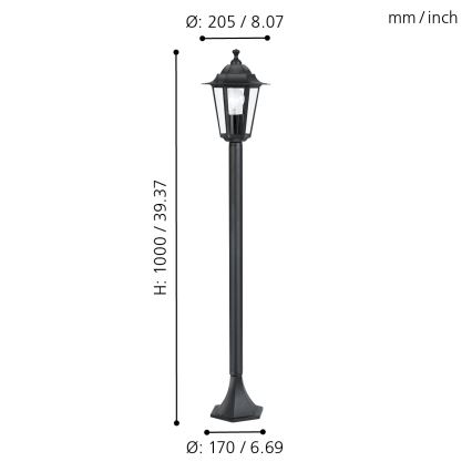 EGLO 22144 - Utomhuslampa LATERNA 4 1xE27/60W/230V