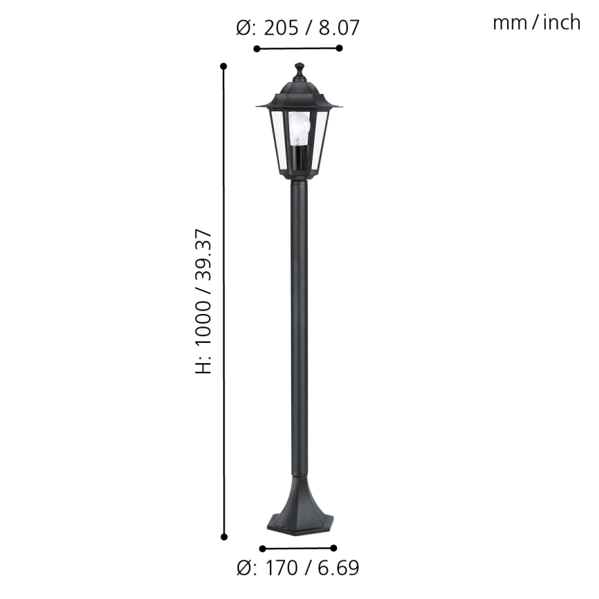 EGLO 22144 - Utomhuslampa LATERNA 4 1xE27/60W/230V
