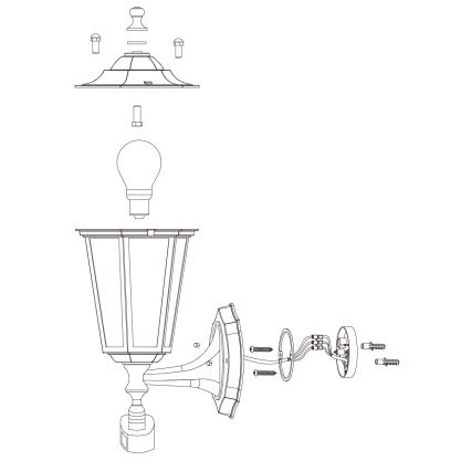 EGLO 22464 - Utomhusbelysning med sensor LATERNA 5 1xE27/60W/230V