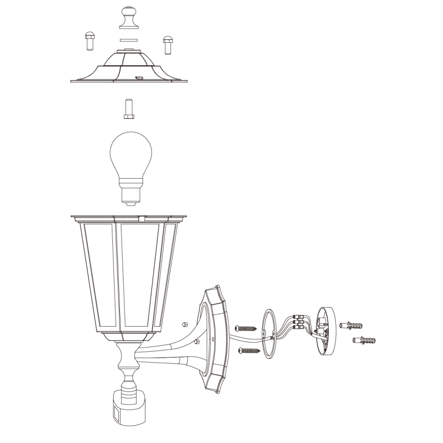 EGLO 22464 - Utomhusbelysning med sensor LATERNA 5 1xE27/60W/230V
