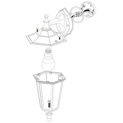 EGLO 22467 - Utomhus Väggbelysning LATERNA 4 1xE27/60W svart