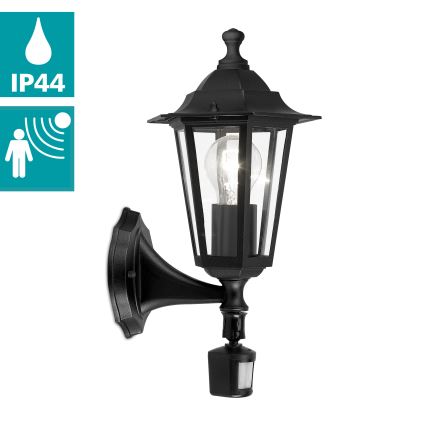 EGLO 22469 - Utomhusbelysning med sensor LATERNA 4 1xE27/60W svart