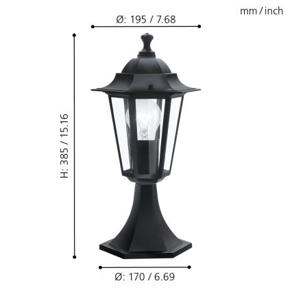 EGLO - Utomhuslampa LATERNA 4 1xE27/60W svart IP44