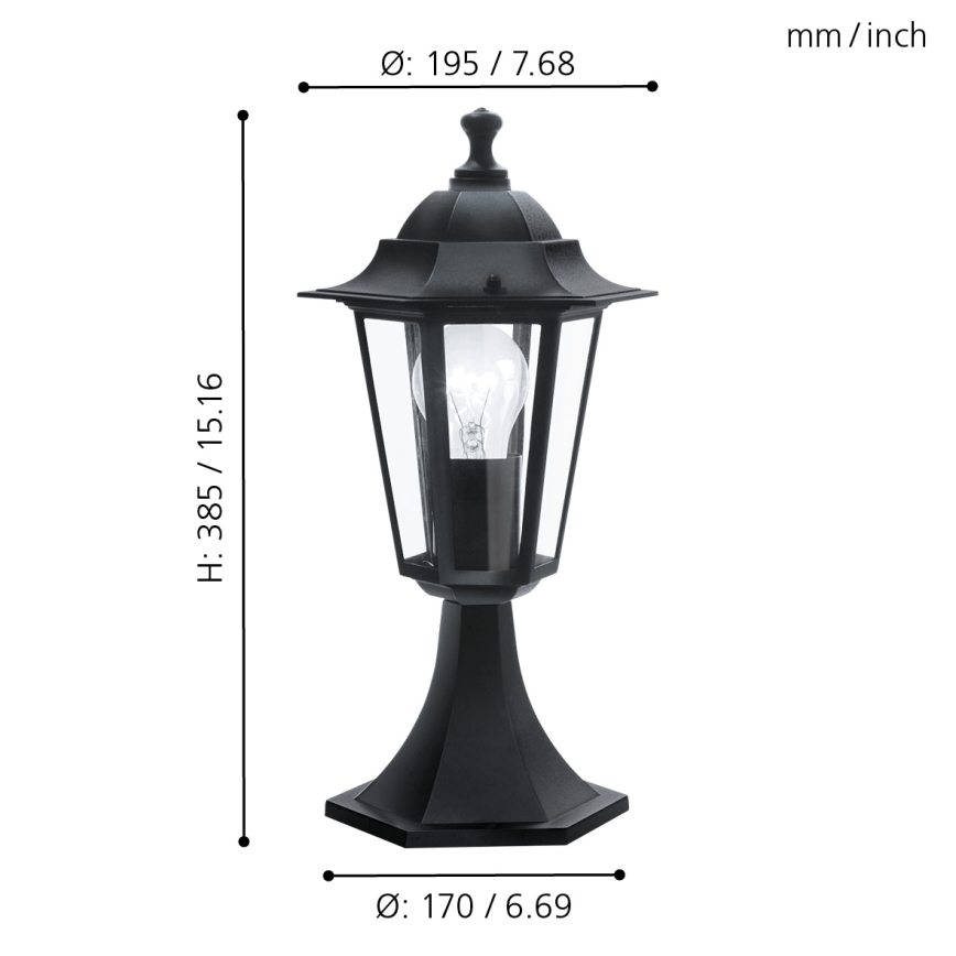 EGLO - Utomhuslampa LATERNA 4 1xE27/60W svart IP44