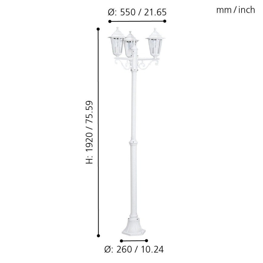 EGLO 22996 - Utomhuslampa LATERNA 5 3xE27/60W/230V IP44