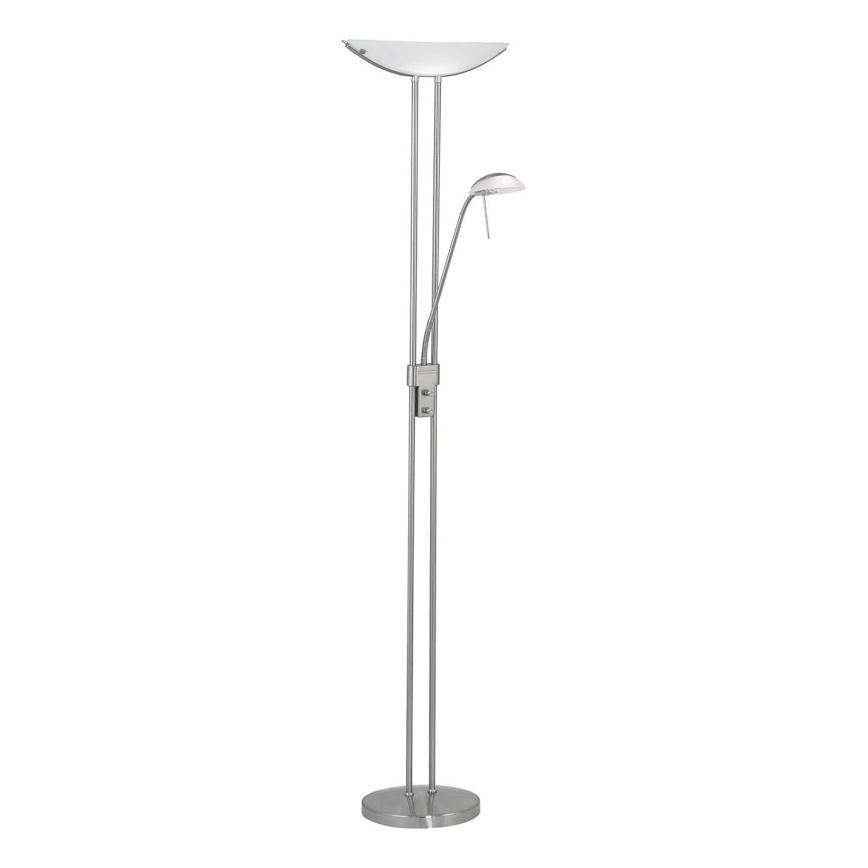 Eglo 25869 - Ljusreglerad golvlampa BAYA 1xR7s/230W/230V + 1xG9/33W matt krom