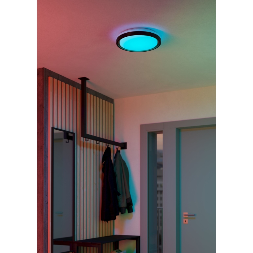 Eglo 300684 - LED RGBW Dimbart taklampa MALERAMARA-Z LED/14W/230V 2700-6500K Ø 35,7 cm svart/guld + fjärrkontroll