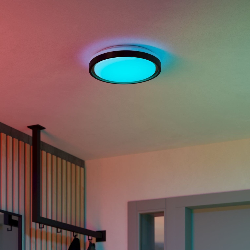 Eglo 300684 - LED RGBW Dimbart taklampa MALERAMARA-Z LED/14W/230V 2700-6500K Ø 35,7 cm svart/guld + fjärrkontroll