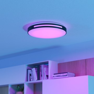 Eglo 300687 - LED RGBW dimbar taklampa MONTEGRANARO-Z LED/18,5W/230V 2700–6500K Ø 39,4 cm svart + fjärrkontroll