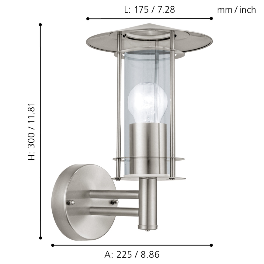 Eglo 30184 - Utomhuslampa LISIO 1xE27/60W/230V