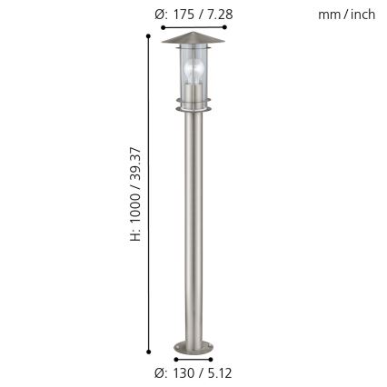 EGLO 30188 - Utomhuslampa LISIO 1xE27/60W/230V IP44