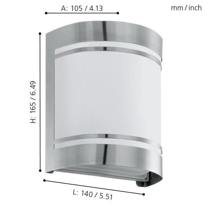 EGLO 30191 - Utomhus Väggbelysning CERNO 1xE27/40W