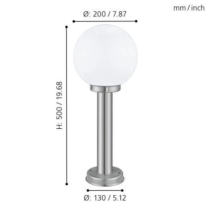 Eglo 30206 - Utomhuslampa NISIA 1xE27/60W/230V