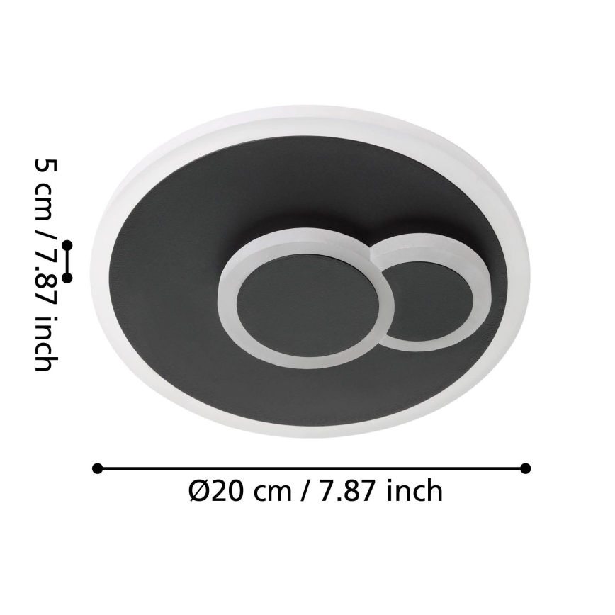 Eglo - LED Taklampa LED/7,8W/230V Ø 20 cm svart