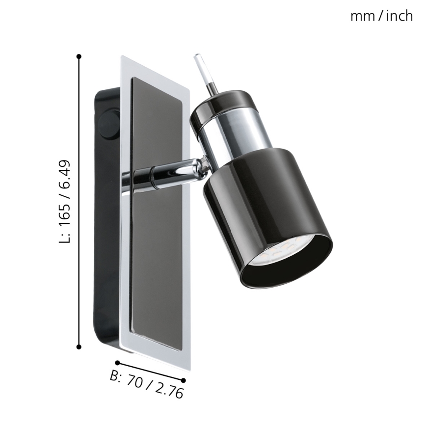 Eglo - LED spotlampa 1xGU10/5W/230V svart