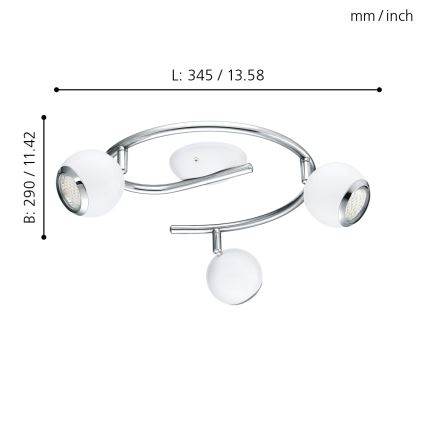 EGLO 31003 - LED spotlight BIMEDA 3xGU10/3W LED