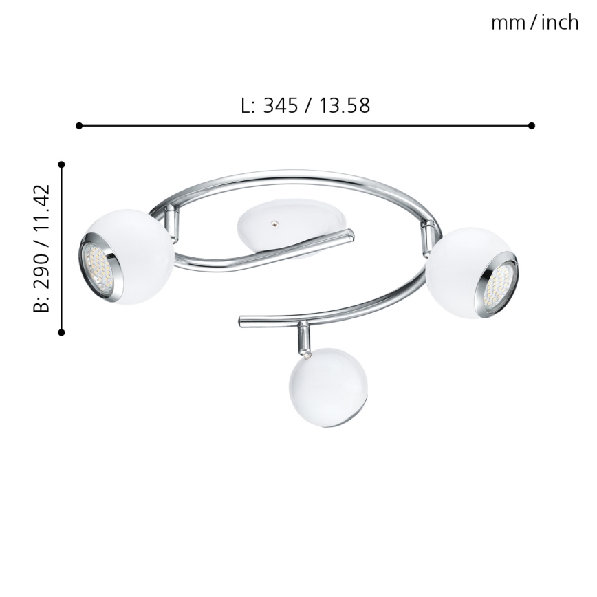 EGLO 31003 - LED spotlight BIMEDA 3xGU10/3W LED