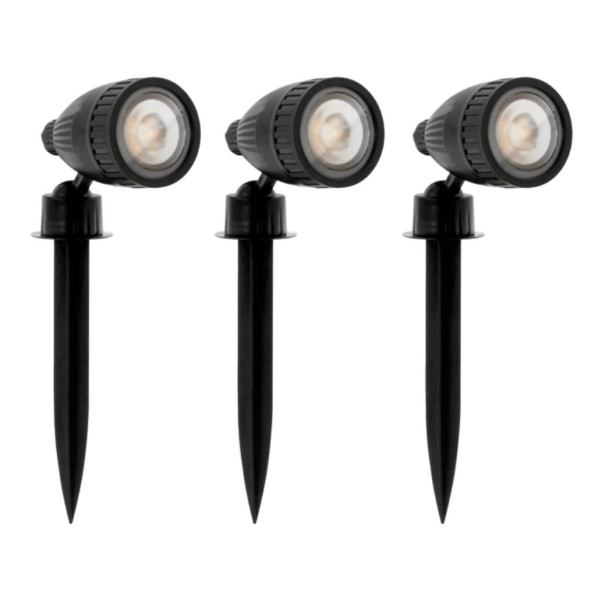 Eglo 31028 - Set med 3x LED RGBW utomhuslampa NEMA-C 1xGU10/5W/230V 2700-6500K IP44 svart + fjärrkontroll