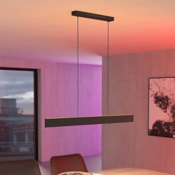 Eglo 31433 - LED RGBW Ljusreglerad ljuskrona på textilsladd ANDREAS-Z LED/38W/230V 2700-6500K svart